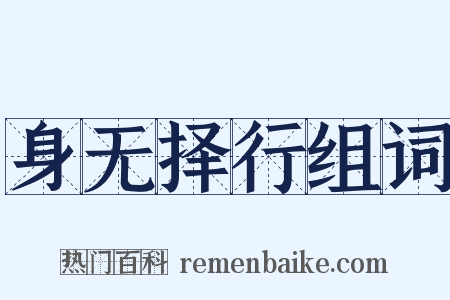身无择行组词是什么意思的图片